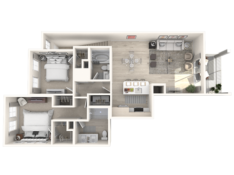 the bedroom floor plan of a 2100 sq ft apartment